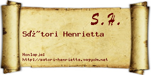 Sátori Henrietta névjegykártya