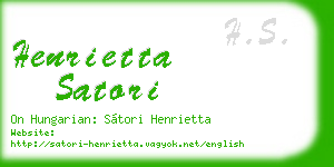 henrietta satori business card